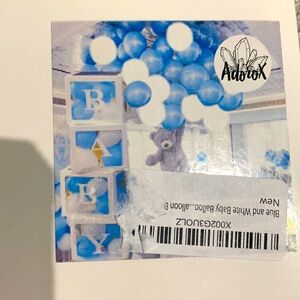 Blue and White Baby Shower Balloon Set